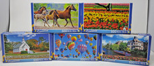 Puzzlebug Lot of 5 Puzzles 500PCS Horses Air Ballons Flowers Church Canals New