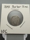 1893 Philadelphia Mint Silver Barber Dime