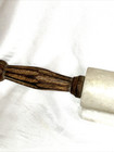 Vintage White Marble Rolling Pin Rustic Rare Wood Handles Baking Kitchen Tool — photo 6