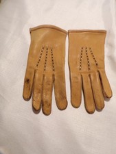 VTG Brown Leather Gloves Size 8 1/2