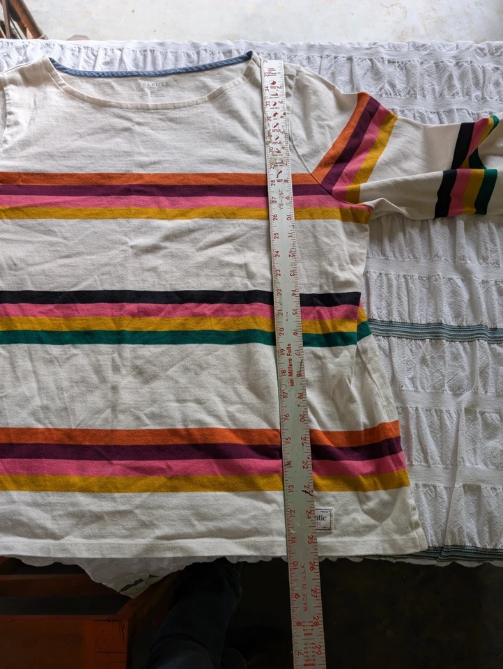 Camiseta para mujer Talbots Plus 2x blanca a rayas manga larga Foto 4 de 4