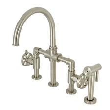 Kingston Brass KS233.RX Belknap 1.8 GPM Bridge Kitchen Faucet - - Nickel