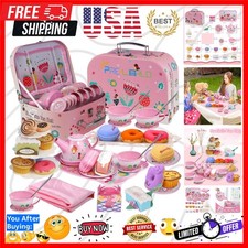 Tea Party Set for Little Girls, Princess Tea Time Toy Including Dessert,Cooki...