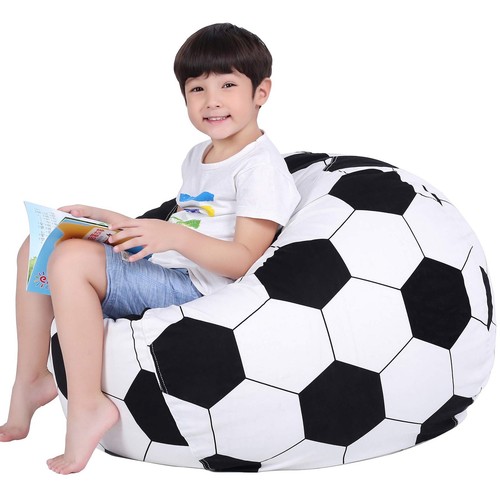 Lukeight Stuffed Animal Storage Bean Bag Chair for Kids, Zipper Storage Bean Bag