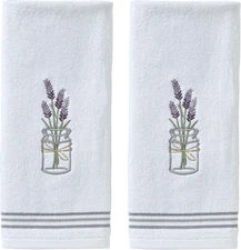 by  Lavender Hand Towel (2-Pack), White , 16x25
