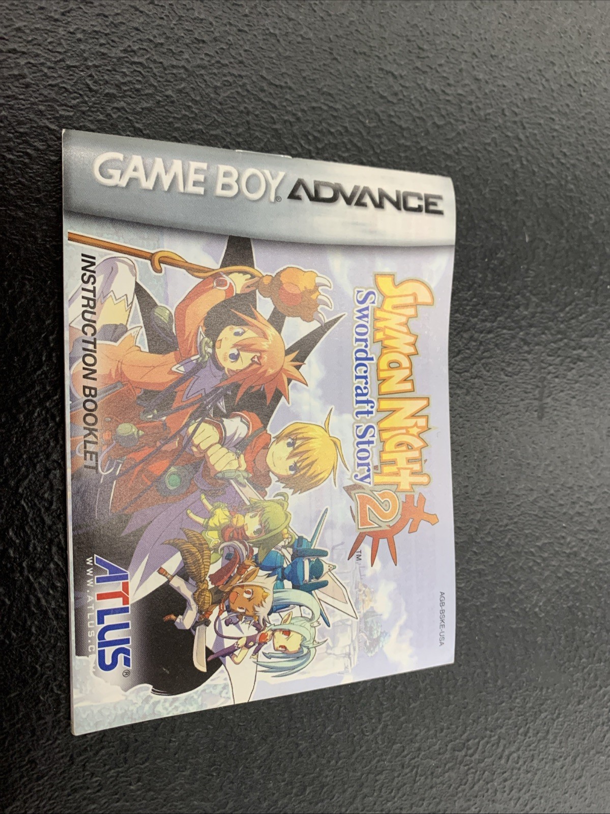 SUMMON NIGHT SWORDCRAFT STORY 2 NINTENDO GAME BOY ADVANCE MANUAL ONLY