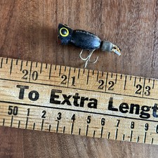 Vintage Hula Popper Fishing Lure Black Mini