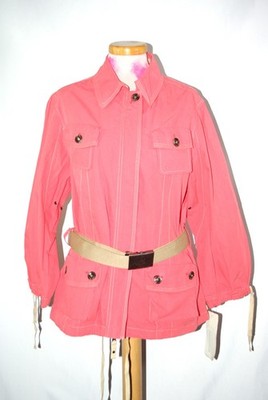 Concept Uk Damen Rosa Canvas Gürtel Jacke Größe 14 Neu