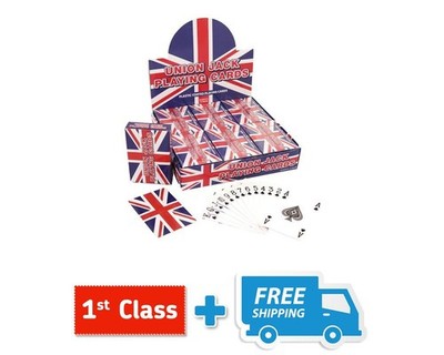 Union Jack Spielkarten Kunststoff beschichtet Packung Queen Party (1 2 3 4 5 6 12 oder 24)