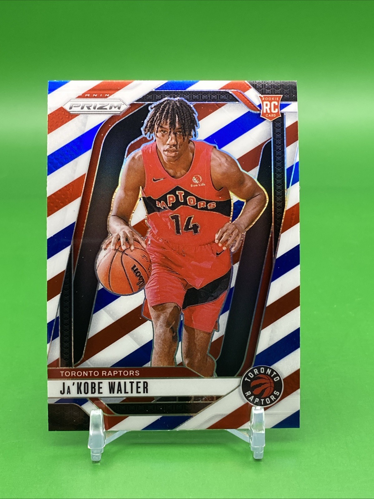 2024-25 Panini Prizm Ja’Kobe Walter Red White Blue Prizm Rookie RC #223 Raptors