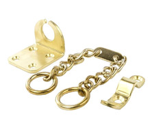 Door Security Chain Restrict Secure Entry Includes Screws Brassed Finish