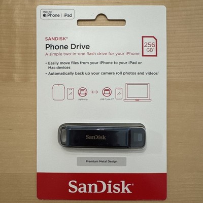 SanDisk 256GB Phone Drive for iPhone (Blue) USB-C & Lightning SDIXD0N-256G-AW6ME