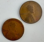 1911 D 1911 S Lincoln Wheat Cent 2-Coin 1c Lot Penny Circulated Good Condition