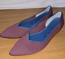 Rothys The Point Flats Tangerine Tripe Stitch...