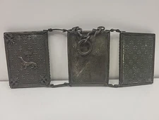 Antique Ornate Tri Fold Pocket Sized Shaving or Travel Mirror