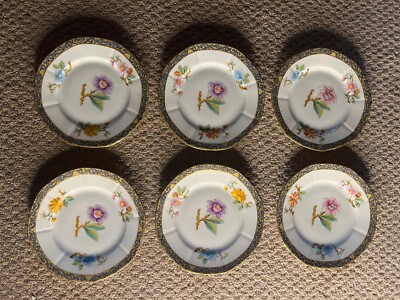 Ovington Brothers New York Limoges France  Plates Set 6 Floral Pattern 