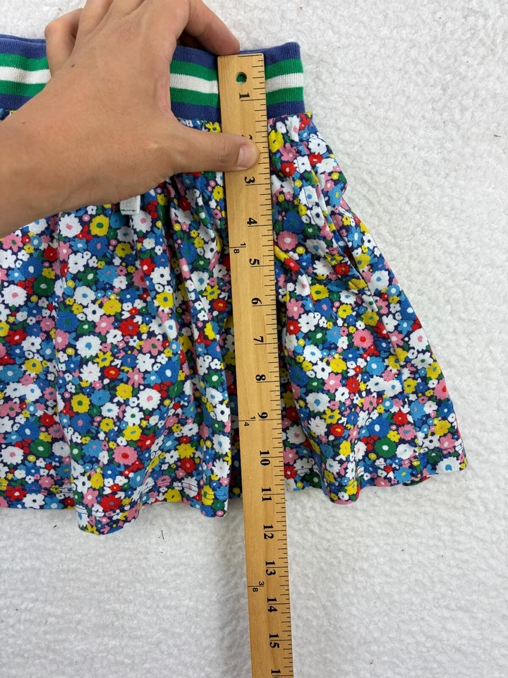 Saia Boden Meninas Tamanho 8-9Y 134cm Azul Estampa Floral Babado Cintura com nervuras - Imagem 4 de 4