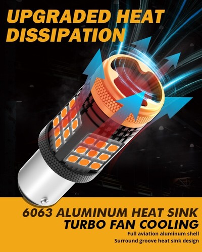 AUXBEAM 1157 2357 LED Front Turn Signal Light Bulbs Amber Yellow No Hyper Flash - Bild 6 von 12