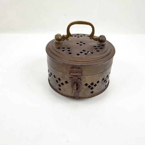 Vintage Antique Brass Cricket Cage Trinket Box w Hinged Lid Retro Art Deco - Picture 2 of 12