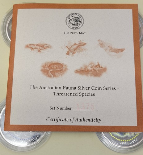 1998 The Australian Fauna Silver Coin Series Threatened Species. Limited... - Picture 9 of 11