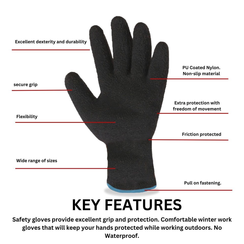 Beeswift PU Coated Nylon Gloves Black - BE-PUGBL