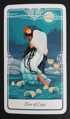 Tarot of the Divine by Yoshi Yoshitani Tarot Card 5 Of Cups | eBay
