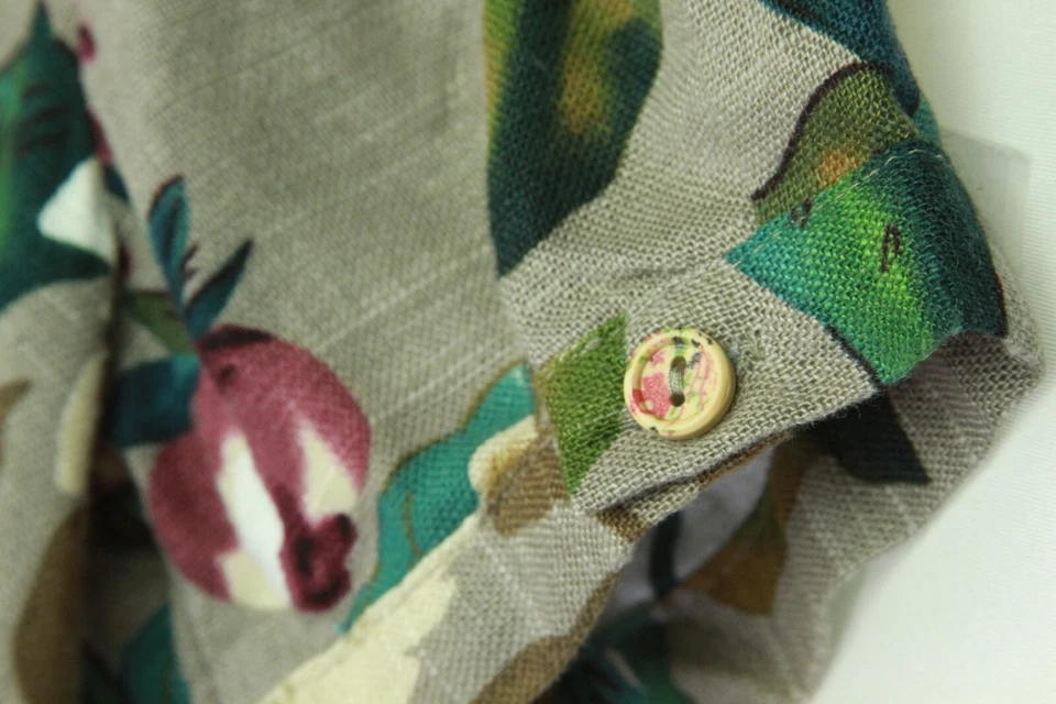 Vestido Zaful con Bolsillos Lino Floral Manga Corta Mujer Mediano Foto 3 de 4