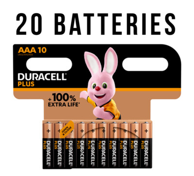 20 x Duracell AA Plus Power +100% Alkaline Batterien Sparpack LR6 MN1500