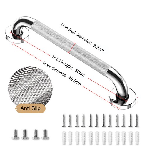 304 Stainless Steel Bathroom Safety Bar Handle Hand Rail Grab Support Non-slip - Picture 14 of 15