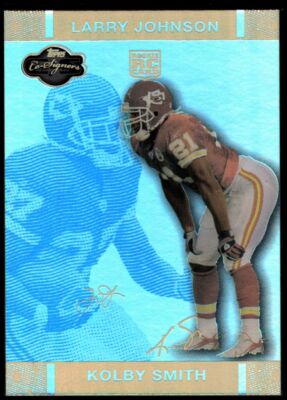 2007 Topps Co-Signers Changing Faces Hologold Blue Kolby Smith/Larry Johnson/25