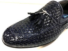 Moccasin Loafers Dark Blue Braided Men's Shoes Slippers