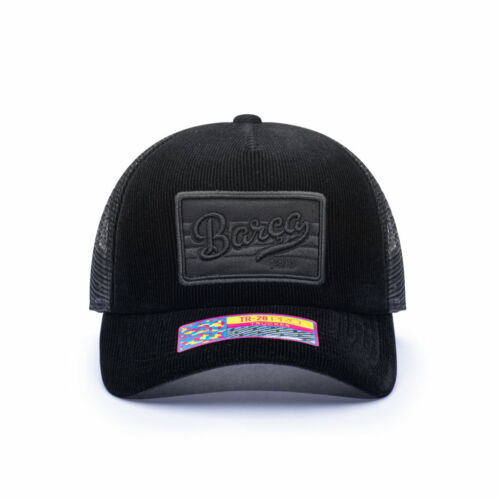 FC BARCELONA BLACK PREMIUM LIMITED EDITION TRUCKER HAT (FAN INK) LICENSED - Picture 1 of 4