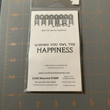 Creative Vision Stamps WISHING YOU OWL THE HAPPINESS rubber Stamp