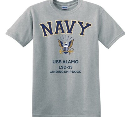 USS ALAMO  LSD-33* AMPHIBIOUS *NAVY EAGLE*SHIRT. OFFICIALLY LICENSED