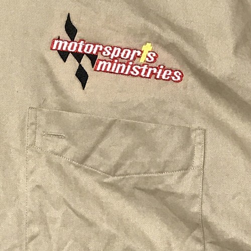 Devon Jones Shirt Mens 2XL Brown Button Motorsports Ministries Long Sleeve - Picture 4 of 11