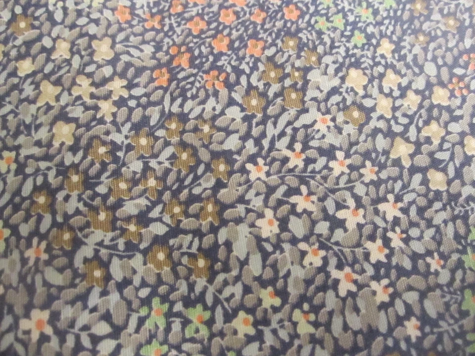 Calico Cotton Print Small Floral On Blue  Cranston Print Works Piece 30" x 30" - Image 4 of 4