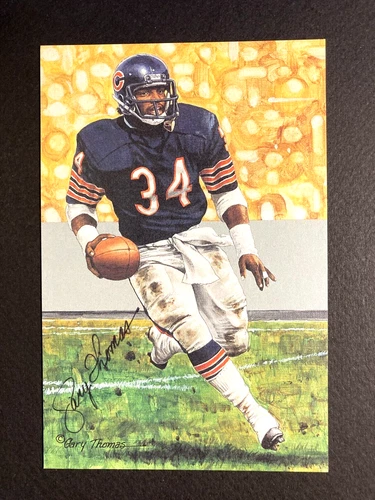Walter Payton Goal Line Art Card signed by Artist Gary Thomas - Authenticated