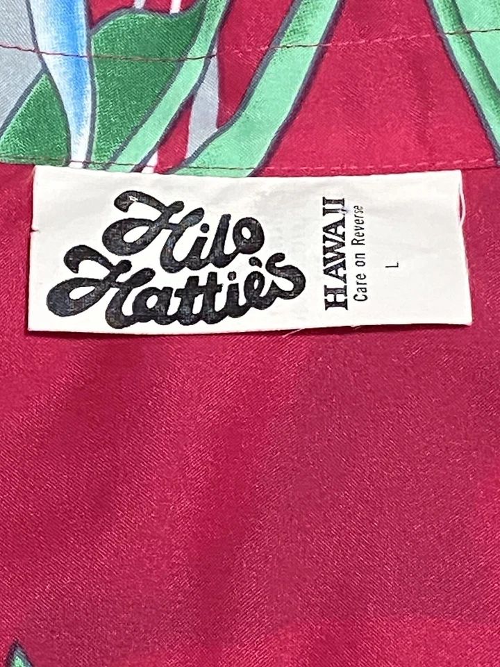 Camisa rosa hawaiana Hilo Hattie años 70 de colección para hombre talla L abotonada Foto 3 de 4