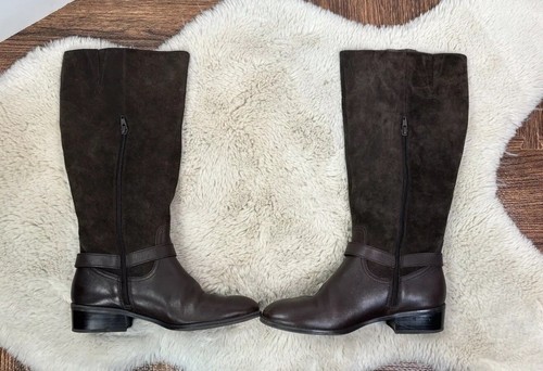 Ralph Lauren McLeod Brown Leather Suede Riding Style Boot With Bridle Size 8.5 B - Picture 8 of 12