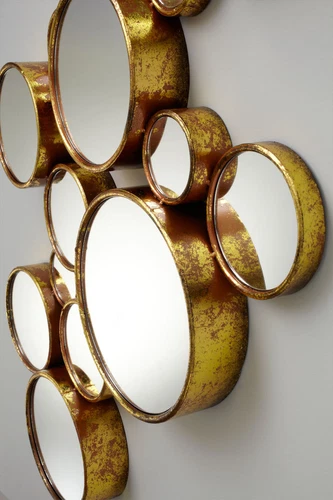 Bubbles Mirror Modern Gold Iron Wall Sculpture Mid Century ~ 05825 Cyan Design - Picture 3 of 7