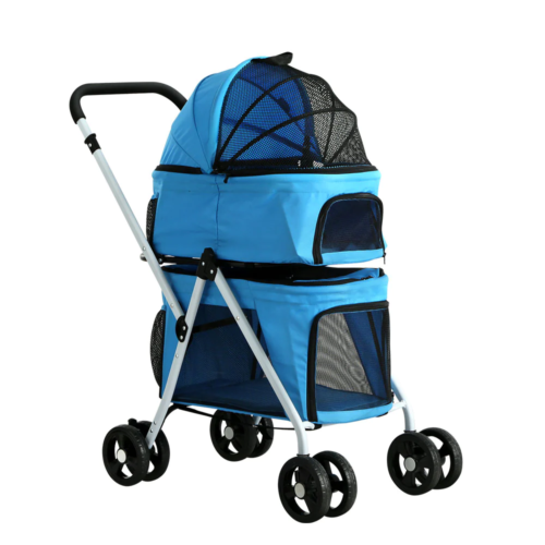 i.Pet Pet Stroller Dog Pram Large Cat Carrier Travel Foldable 4 Wheels Double - Picture 1 of 8