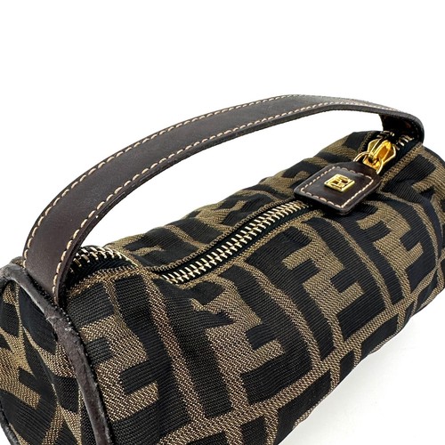 FENDI Pouch Hand Bag Zucca Brown Nylon Authentic - Picture 19 of 24
