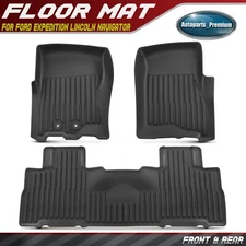 3x Front & Rear Black Floor Mats for Ford Expedition Lincoln Navigator 2011-2017