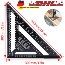 Zimmermannswinkel 300mm 12 Zoll Metrische Anschlagwinkeldreieck Winkelmesser DE