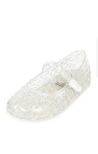 silver jelly shoes