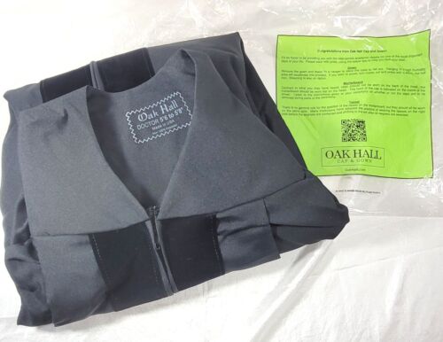 Oak Hall Deluxe Doctoral Doctor Graduation Cap & Gown Velvet Stripe - 5'6"/5'8"