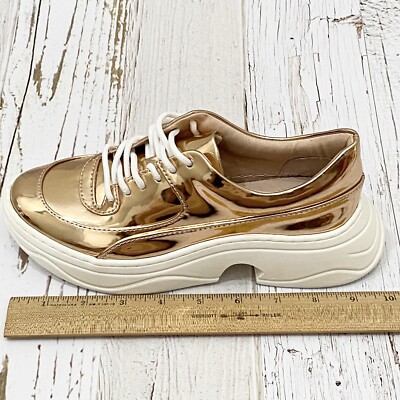 Katy Perry The Vandall Rose Gold Metallic Sneaker 90's Dad