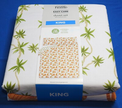 GEORGE HOME TIGER/DSCHUNGEL WENDBARES PFLEGELEICHTES EXTRAGROSSES BETT-SET NEU