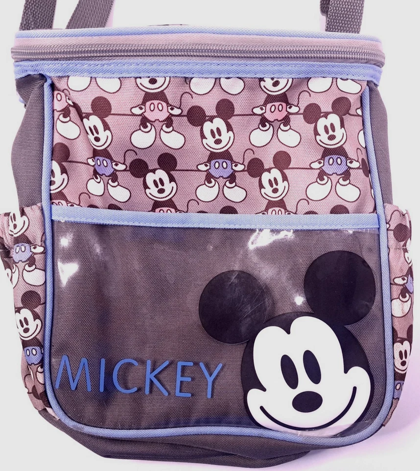 Bolsa de fraldas de ombro Disney bebê Mickey Mouse cabeças bolso isolado 9x9x4” - Imagem 2 de 4