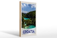 Holzschild Reise 20X30 Cm Kroatien Meer Natur Urlaub Berge Schild Wooden Sign